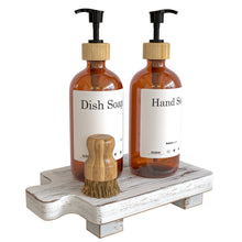 Load image into Gallery viewer, Whitewashed Wood Soap Stand - Decorative Pedestal For Kitchen Counter, Bathroom Sink Stand, Farmhouse Risers, 8 X 5 inch