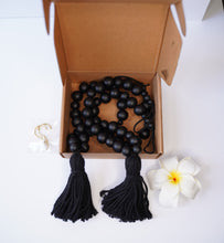 Load image into Gallery viewer, YELLOW LOTUS Black Curtain Tiebacks - Set Of 2 Wood Bead Curtain Holdbacks, Boho Curtains Holders