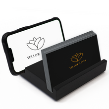 Load image into Gallery viewer, Business Card Holder for Desk - Bamboo Wood Business Card Display Holder for Office Desktop, Multiple Visiting Card Holder Stand