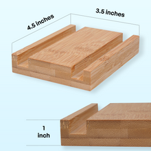 Load image into Gallery viewer, Business Card Holder for Desk - Bamboo Wood Business Card Display Holder for Office Desktop, Multiple Visiting Card Holder Stand