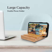 Load image into Gallery viewer, Business Card Holder for Desk - Bamboo Wood Business Card Display Holder for Office Desktop, Multiple Visiting Card Holder Stand