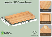 Load image into Gallery viewer, Small Bamboo Tray for Bathroom Countertop - Bathroom Counter Tray, Natural Wood Tray, 9 inch