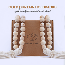 Load image into Gallery viewer, YELLOW LOTUS Boho Curtain Tiebacks - Curtain Holders Hooks