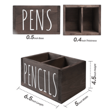 Load image into Gallery viewer, YELLOW LOTUS Grey Pen and Pencil Holder - Wooden Desk Organizer, Stationary Organizer, Office Decor For Women, Remote Control Holder