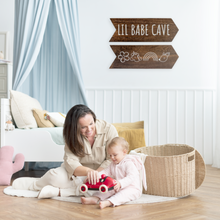 Load image into Gallery viewer, YELLOW LOTUS Little Babe Cave sign for Baby Girl Playroom Decor, Woodland Nursery Decor for Girls