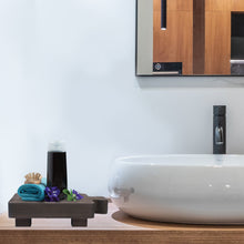 Load image into Gallery viewer, YELLOW LOTUS Grey Decorative Wooden Riser For Kitchen Counter- Wood Pedestal Stand, Farmhouse Risers for Decor, 8 X 5 Inch