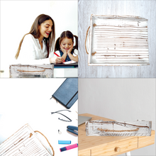 Load image into Gallery viewer, YELLOW LOTUS Whitewashed Letter Tray - Document Organizer , A4 Size Paper Holder