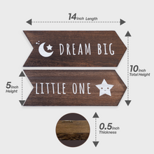 Load image into Gallery viewer, YELLOW LOTUS Dream Big Little One Sign- Gender Neutral Nursery Wall Signs
