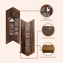 Load image into Gallery viewer, YELLOW LOTUS Please Seat Yourself Bathroom Sign - Rustic Wall Decor, Funny Home Sign