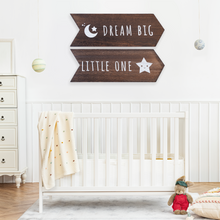 Load image into Gallery viewer, YELLOW LOTUS Dream Big Little One Sign- Gender Neutral Nursery Wall Signs