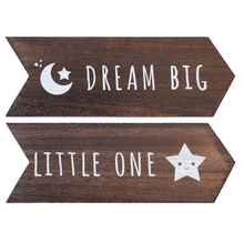 Load image into Gallery viewer, YELLOW LOTUS Dream Big Little One Sign- Gender Neutral Nursery Wall Signs
