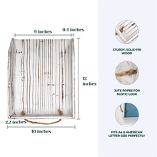 Load image into Gallery viewer, YELLOW LOTUS Whitewashed Letter Tray - Document Organizer , A4 Size Paper Holder