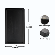 Load image into Gallery viewer, YELLOW LOTUS Black Bamboo Tray , Bathroom Countertop Tray, Bamboo Vanity Organizer, Valentines Day Gift for Him
