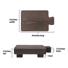 Load image into Gallery viewer, YELLOW LOTUS Grey Decorative Wooden Riser For Kitchen Counter- Wood Pedestal Stand, Farmhouse Risers for Decor, 8 X 5 Inch