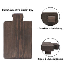 Load image into Gallery viewer, YELLOW LOTUS Grey Decorative Wooden Riser For Kitchen Counter- Wood Pedestal Stand, Farmhouse Risers for Decor, 8 X 5 Inch