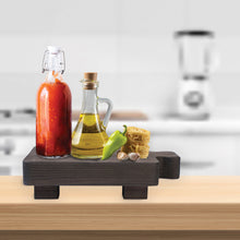 Load image into Gallery viewer, YELLOW LOTUS Grey Decorative Wooden Riser For Kitchen Counter- Wood Pedestal Stand, Farmhouse Risers for Decor, 8 X 5 Inch