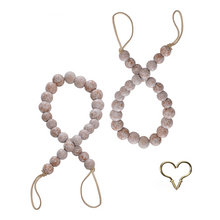 Load image into Gallery viewer, Wooden Beads Farmhouse Curtain Tiebacks - 2 Pack Decorative Curtain Hold Backs Hooks, Window Treatment, Boho Decor Wall Hanging,  Rustic