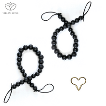 Load image into Gallery viewer, YELLOW LOTUS Wooden Black Curtain Tiebacks - Boho Curtain Holdback, Window Treatment Decor