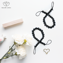 Load image into Gallery viewer, YELLOW LOTUS Wooden Black Curtain Tiebacks - Boho Curtain Holdback, Window Treatment Decor