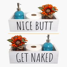 Load image into Gallery viewer, YELLOW LOTUS Funny Bathroom Decor Box - Nice Butt Bathroom Decor, Get naked sign