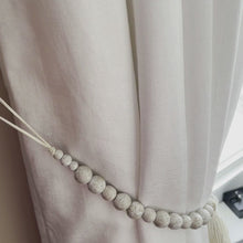 Load and play video in Gallery viewer, YELLOW LOTUS Rustic Farmhouse Curtain Tie Backs - Rustic Decor, Curtain Ties