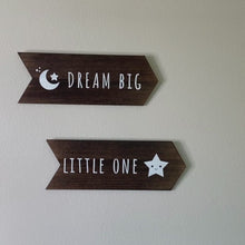 Load and play video in Gallery viewer, YELLOW LOTUS Dream Big Little One Sign- Gender Neutral Nursery Wall Signs