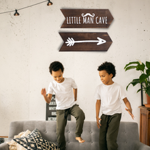 Load image into Gallery viewer, YELLOW LOTUS Little Man Cave Sign - Nursery Wall Art, Safari Nursery Decorations