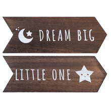 Load image into Gallery viewer, YELLOW LOTUS Dream Big Little One Sign- Gender Neutral Nursery Wall Signs

