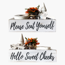 Load image into Gallery viewer, YELLOW LOTUS Hello Sweet Cheeks Bathroom Box - 2 Sided Farmhouse Toilet Paper Holder
